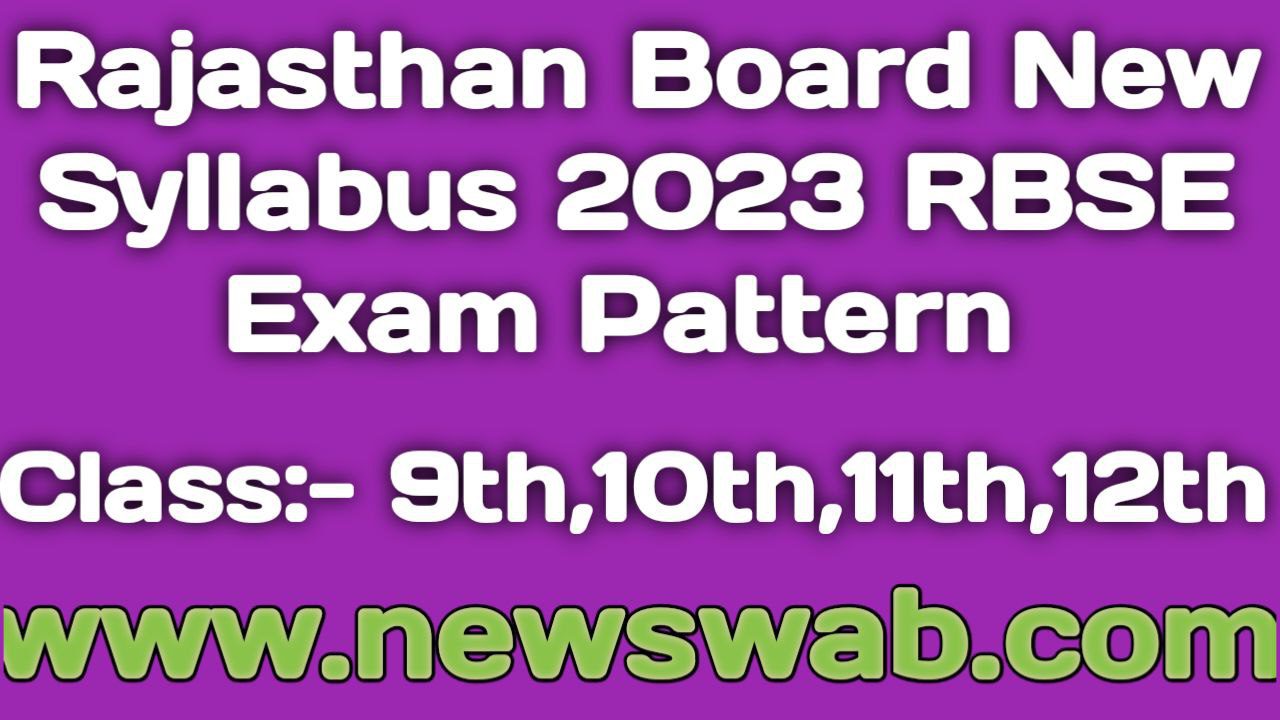 Rajasthan Board Syllabus 2023 RBSE Exam Pattern