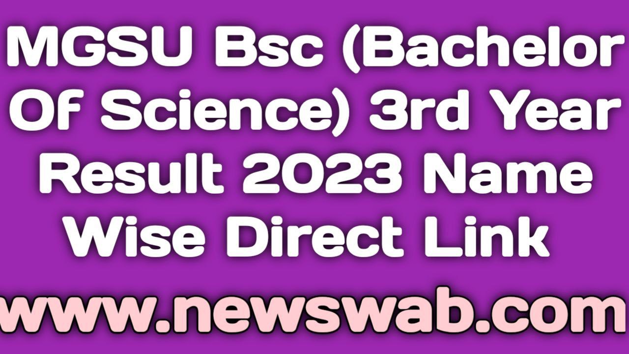 MGSU BSc 3rd Year Result 2023 Name Wise