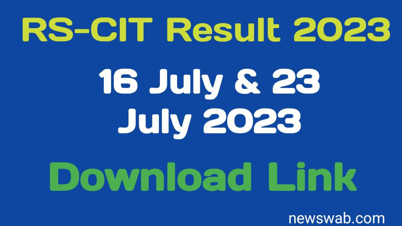 RSCIT 16 July & 23 July Result 2023 Download Direct Link