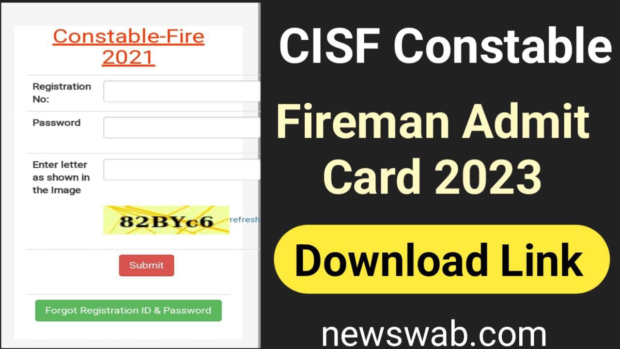 CISF Fireman Admit Card 2023 Released On @cisfrectt.in