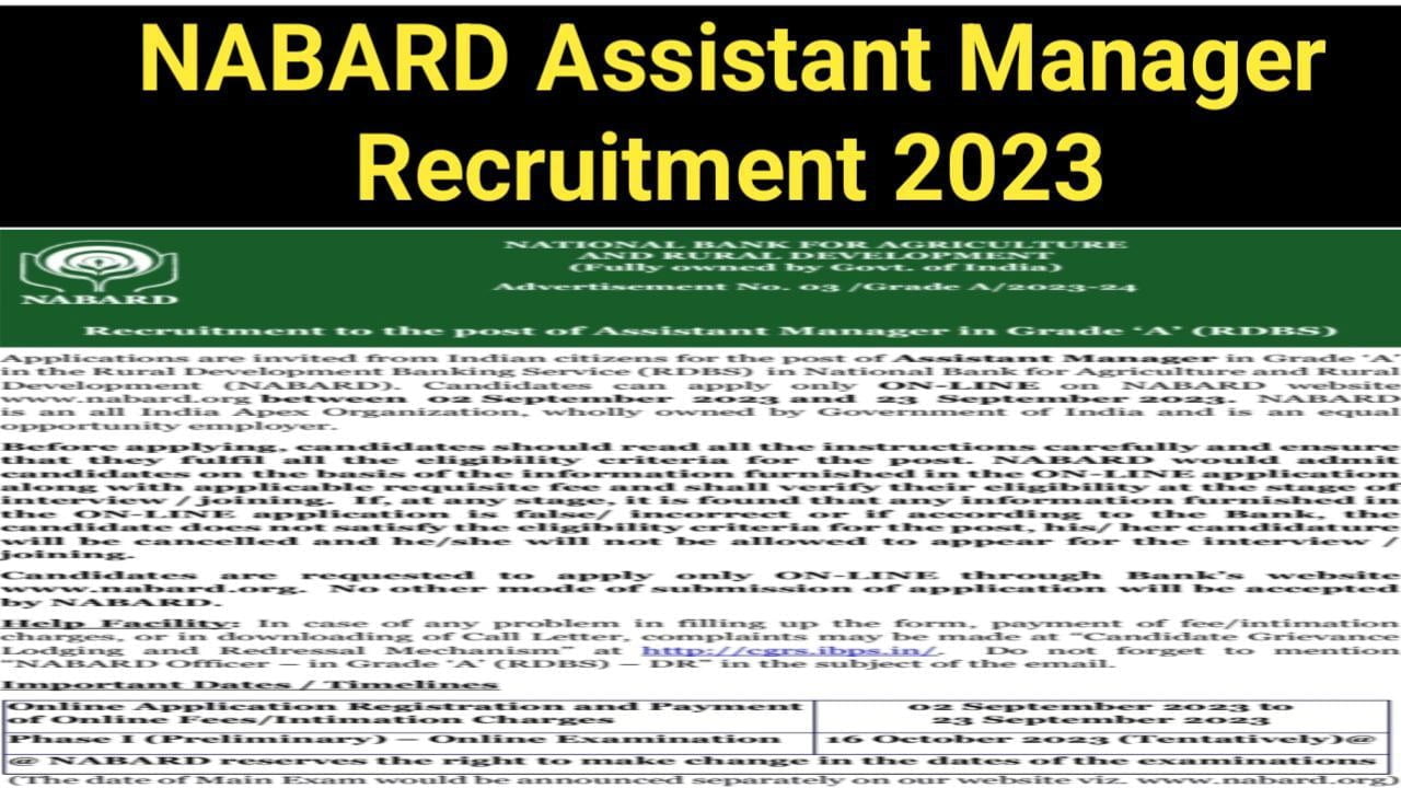 Nabard Assistant Manager Recruitment 2023 Apply Online For 150 Posts