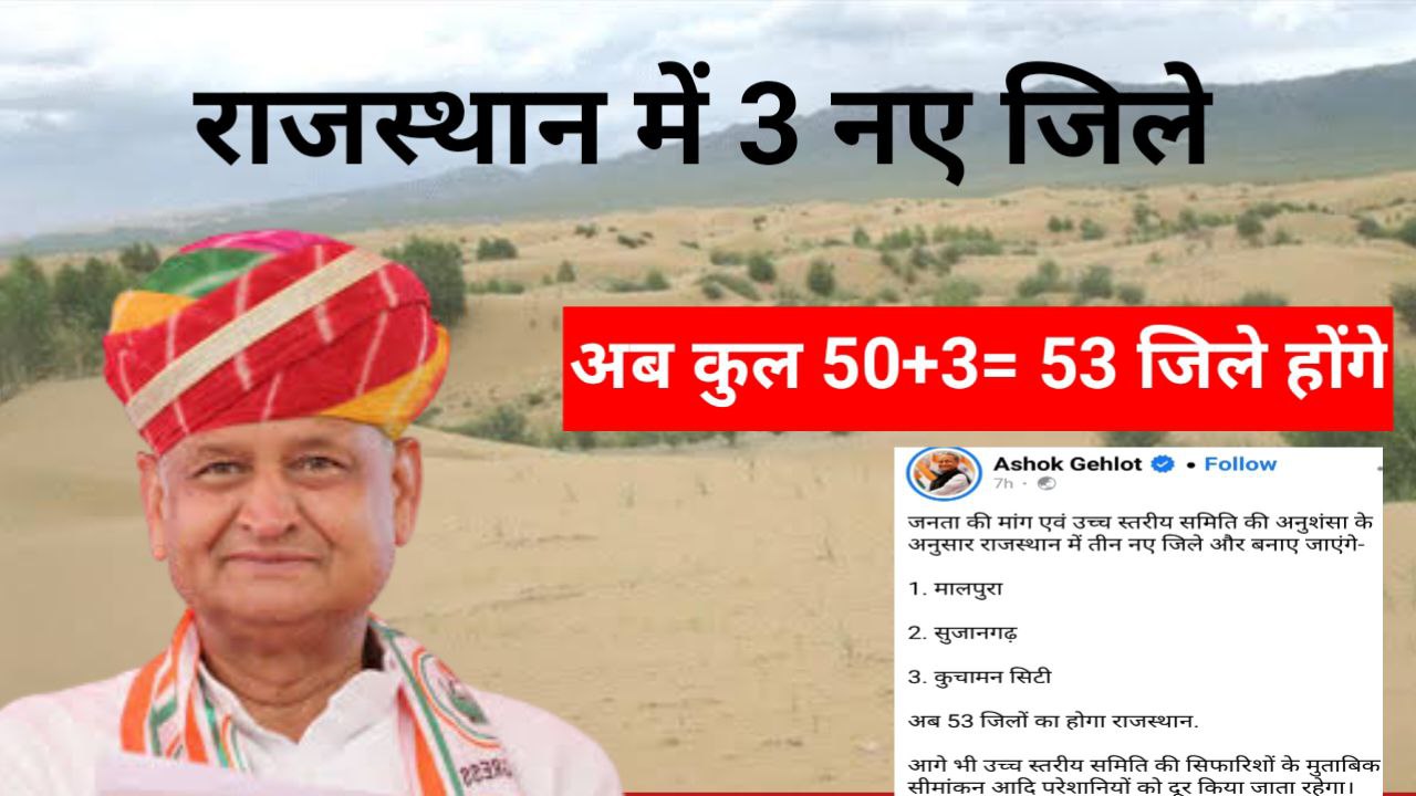 Rajasthan Three New District Announcement