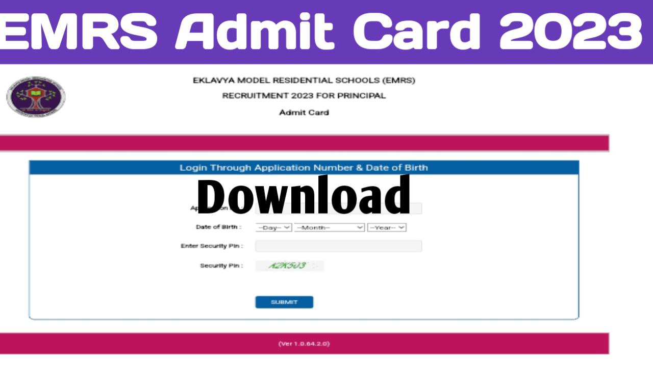 EMRS Admit Card 2023 Download PDF