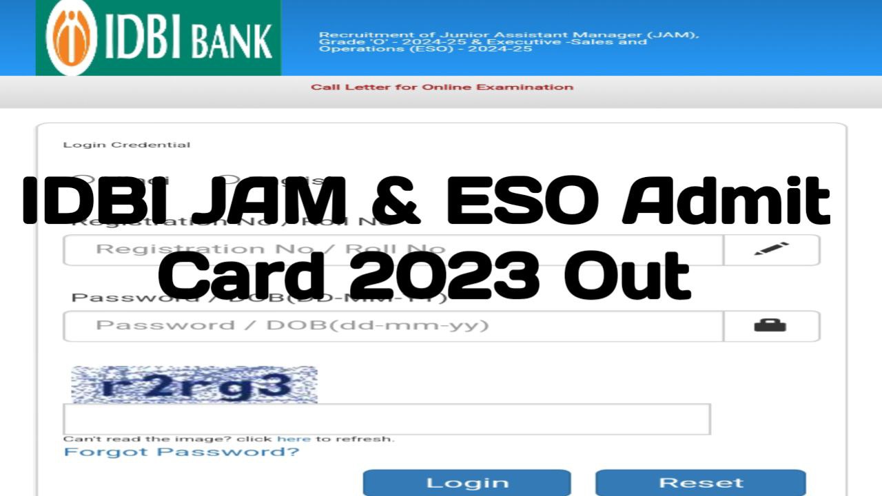 IDBI Bank JAM & ESO Admit Card 2023