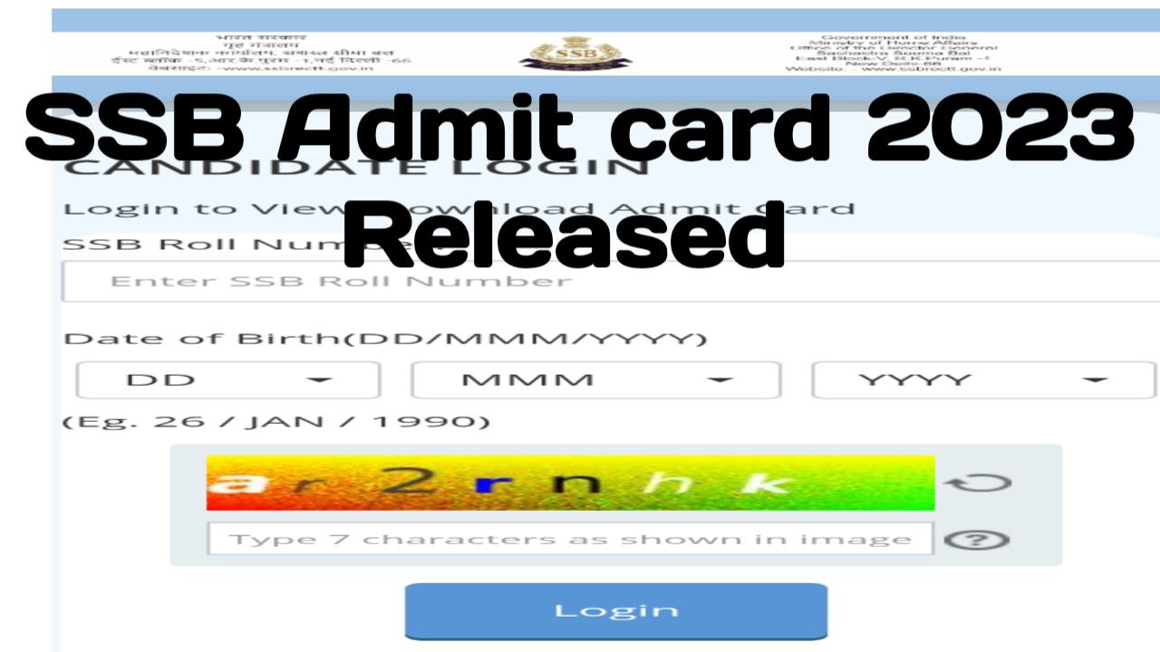 SSB Admit Card 2023 Out Download Link